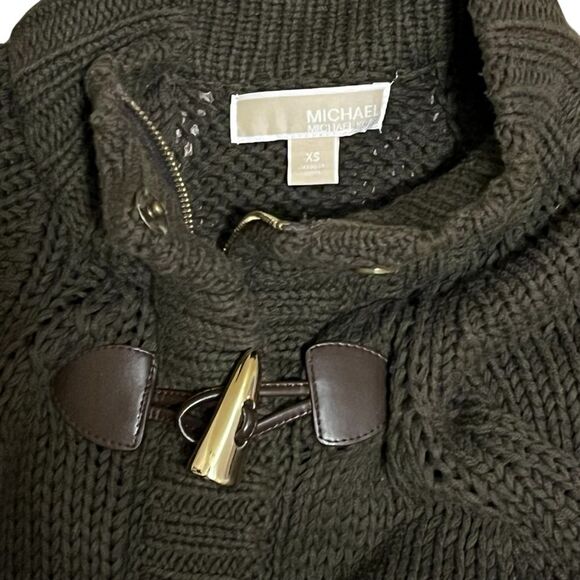 Michael Kors Brown Chunky Knit Cardigan with High Collar size XS - Picture 10 of 14